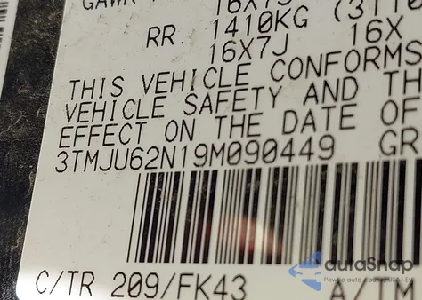 2009 Toyota Tacoma Double Cab Prerunner from USA, damaged, VIN 3TMJU62N19M090449